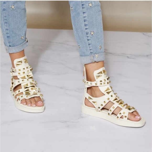 Studded Platform Gladiator Sandals - Picture 8 of 9